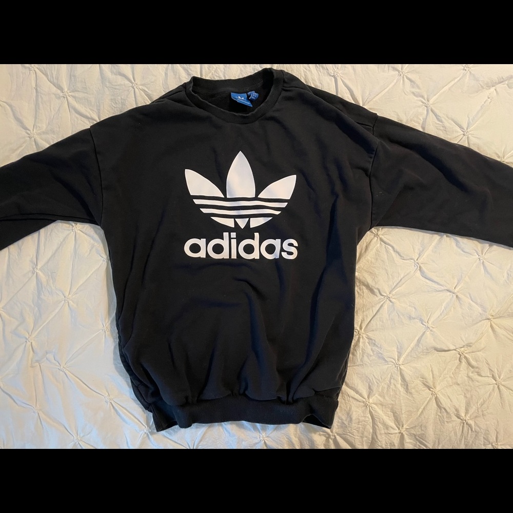 Adidas size M black trefoil sweatshirt top